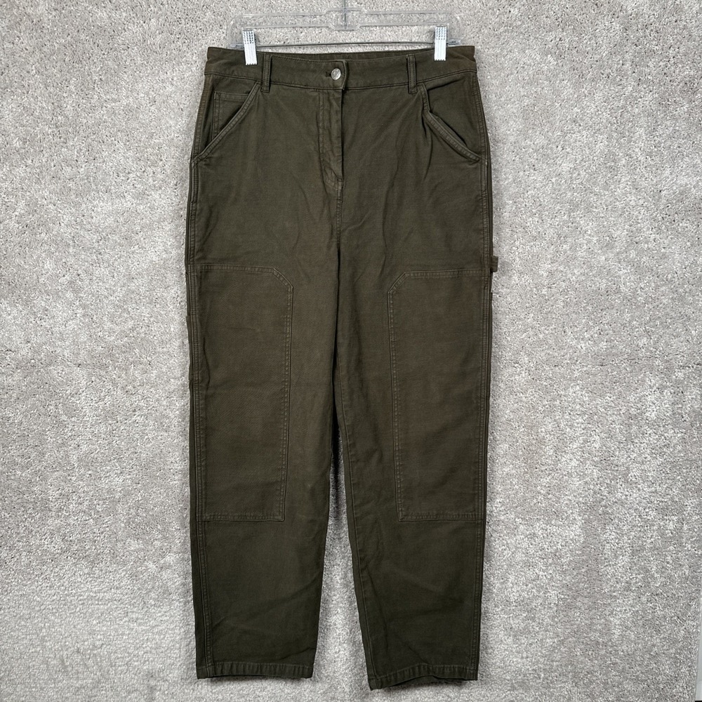 Aritzia Wilfred Free Brennan Pant Womens 12 Green Soft Stretch High-rise Utility